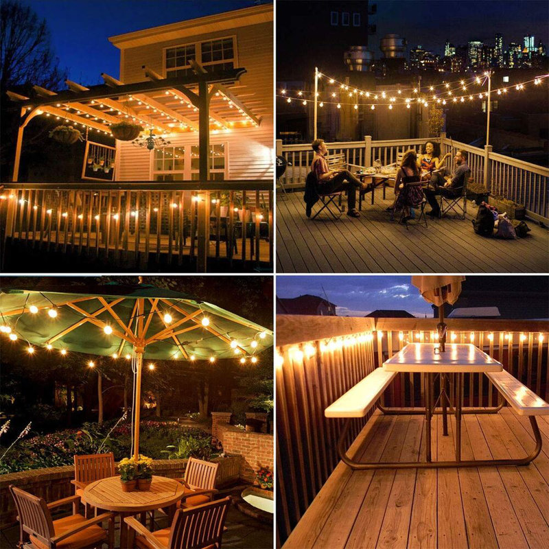 27FT Solar-Powered Outdoor Globe LED String Lights