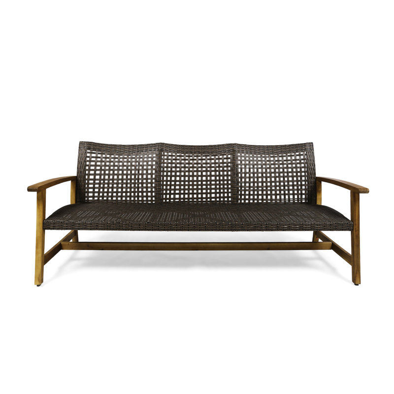 Stylish Outdoor Lounge - Wood With Accents 3 Seater Comfortable And Style, Natural