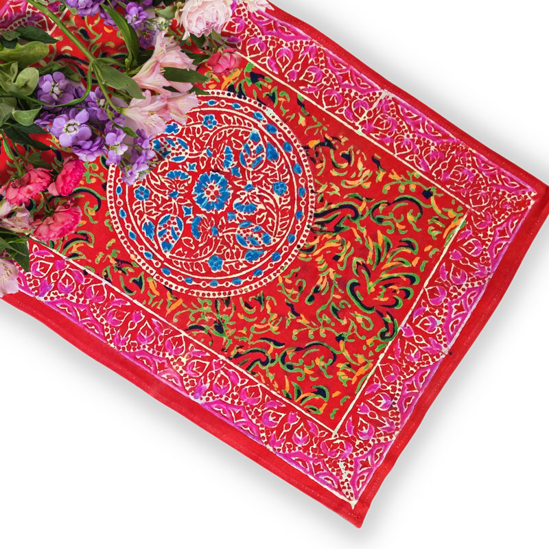Ensemble de quatre napperons en coton Cosmos