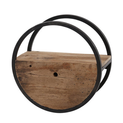Circle Solid Wood Floating Shelf