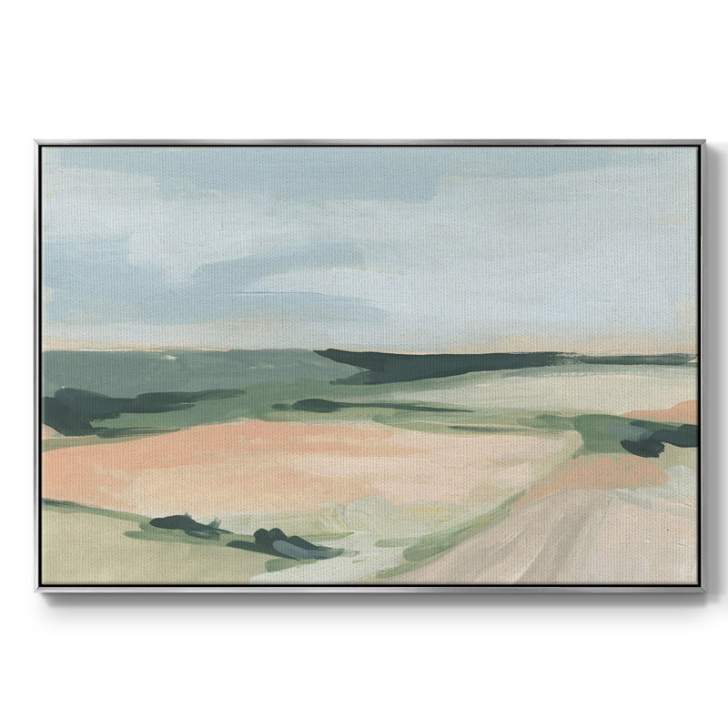 «Pastel Plains I», toile tendue avec châssis de qualité supérieure - prête à être accrochée, H 25 po x l 37 po x P 2 po