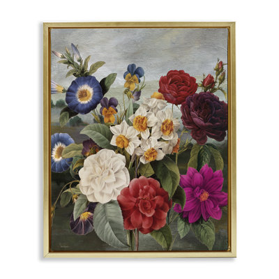 Assorted Vintage Blooms Framed Floater Canvas Wall Art by Carol Robinson