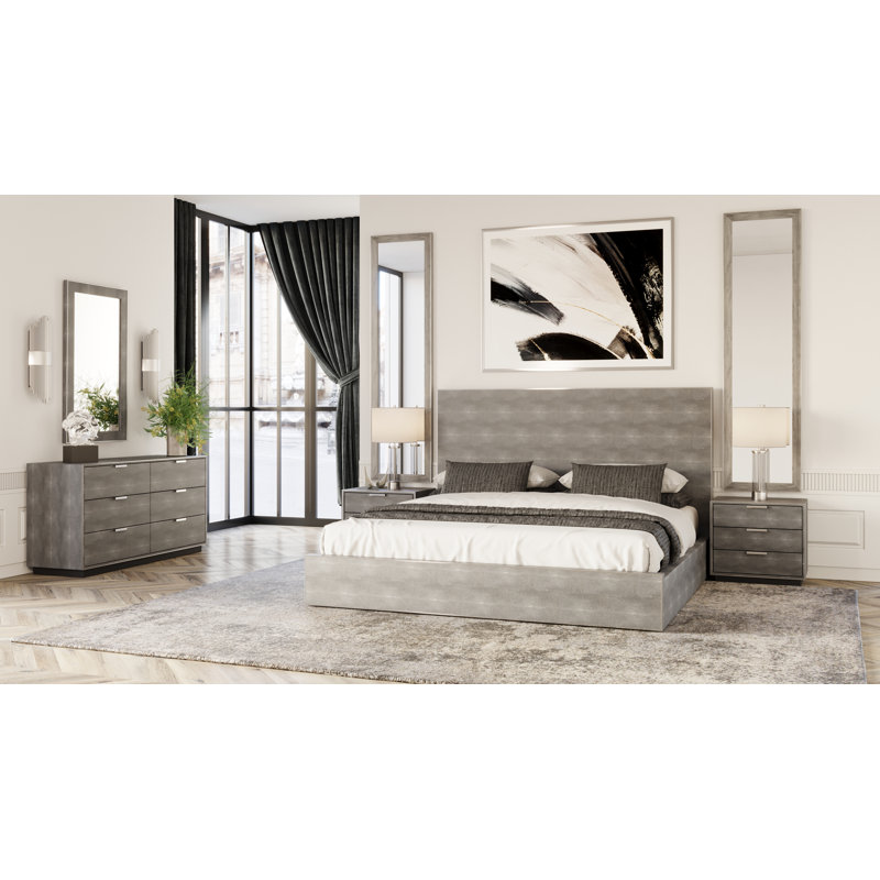 Ensemble de chambre avec très grand lit plateforme 5 pièces Antionett