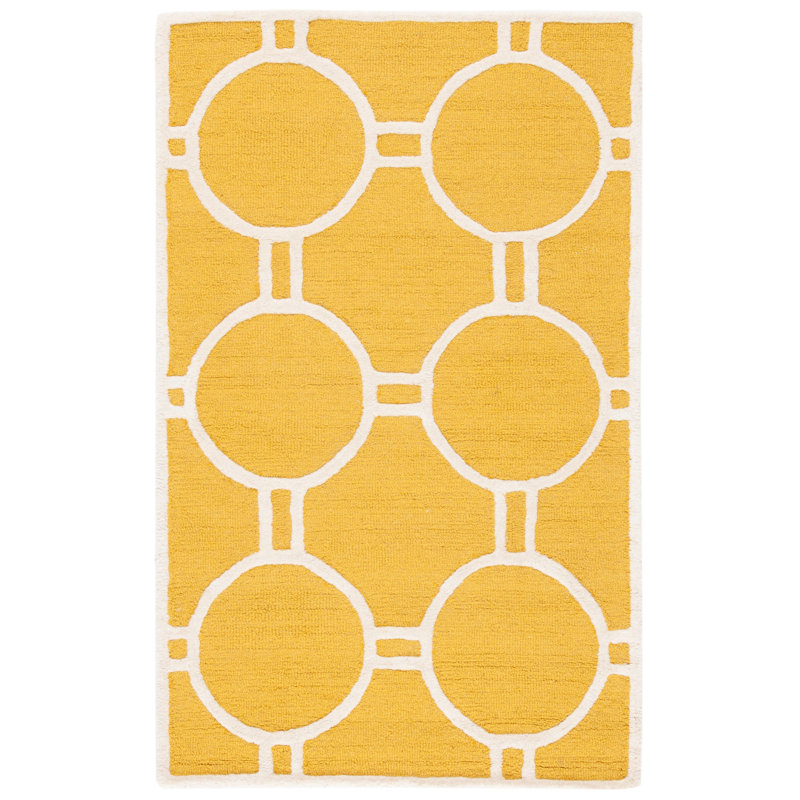 Sanyla Hand Tufted Wool Geometric Rug, Rectangle 2' x 3'