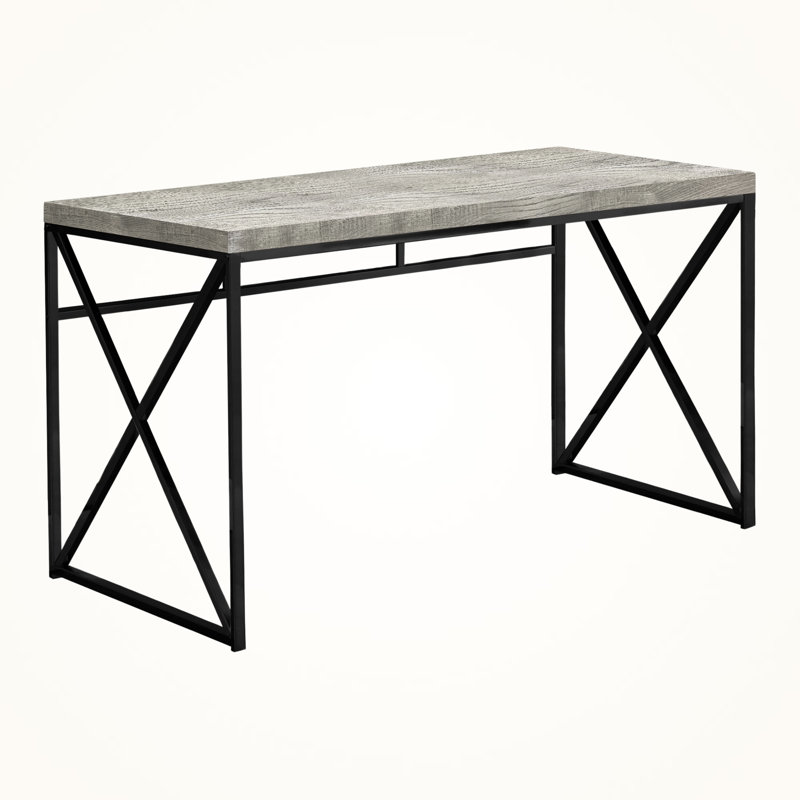 Mozaika Computer Desk in Gray Laminate with Black Metal, 29.45'' H X 46.96'' W X 23.5'' D