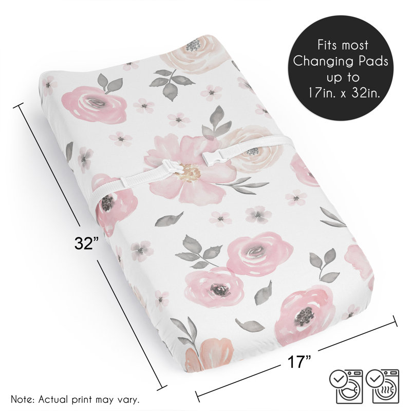 Watercolor Floral Changing Pad Cover