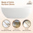 Monaco 55" x 30" Freestanding Solid Surface Stone Soaking Bathtub with Drain & Overflow, Matte White