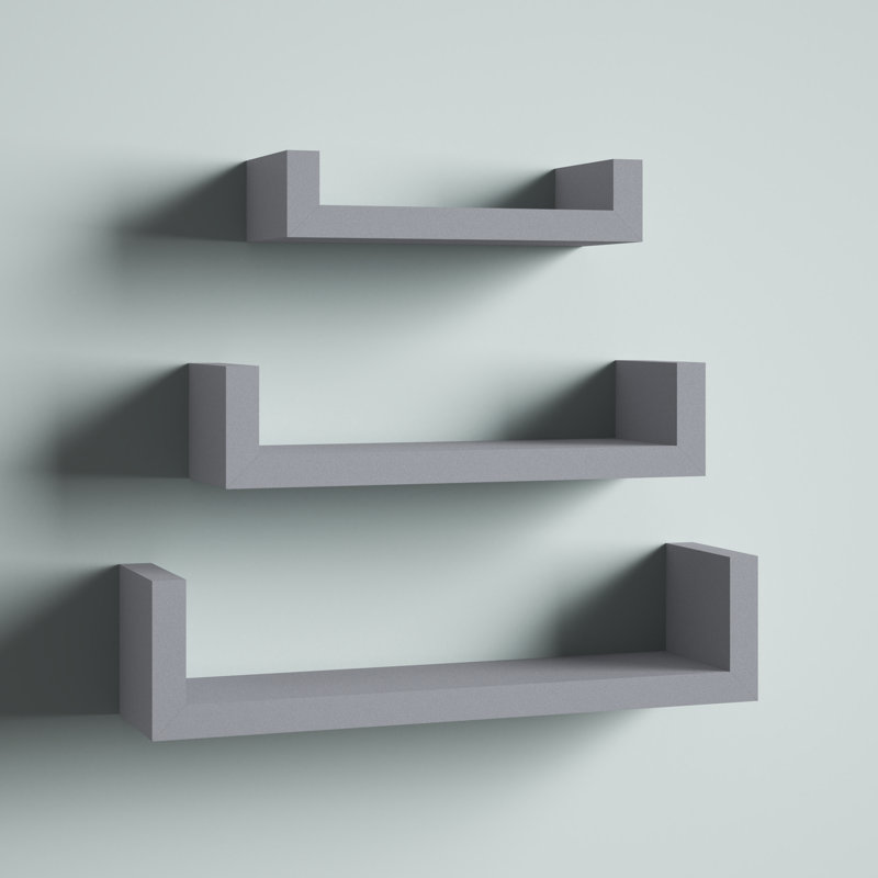 Wickes 3 Piece Floating Shelf, Grey