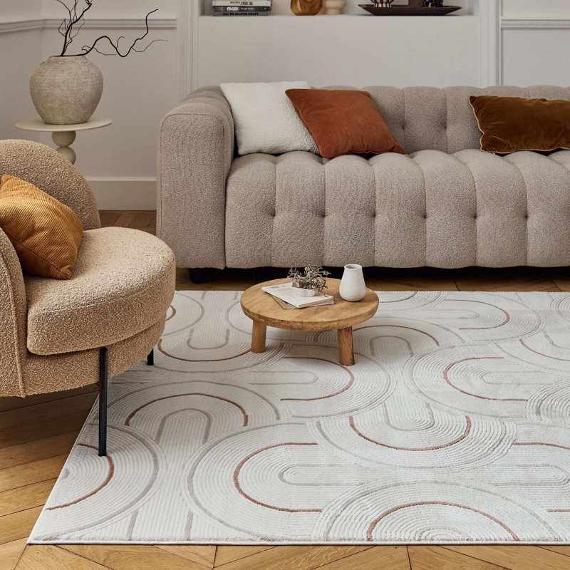 Carmel Modern Arc Cream/Terra Area Rug, Rectangle 160 x 230 cm
