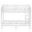 Lit superposé simple au-dessus de simple TG en métal pour adolescents et adultes, peu encombrant / sans sommier, blanc-485212693