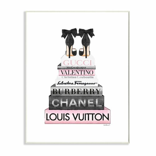 House of Hampton® Black Heels Pink Bookstack Glam Fashion Design by ...