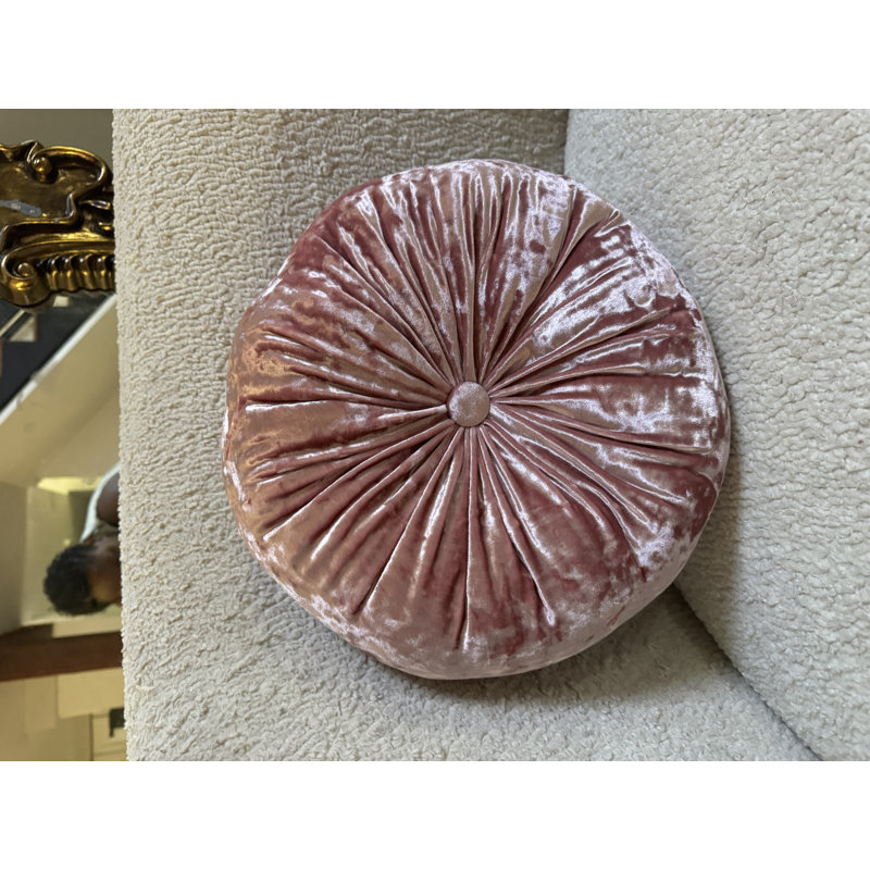 Therese  Tufted Round Throw Pillow, 12'' H X 12'' W, Pink Taupe