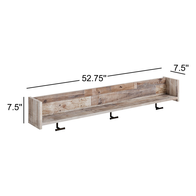 Manuel Wall 3 - Hook Wall Mounted Coat Rack, Whitewash