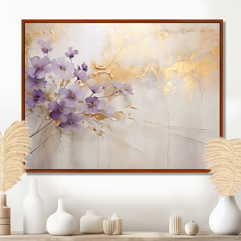 Décoration violette et mauve mauve mauve III - Décoration murale violettes, 34" H x 44" W, Black Picture Framed