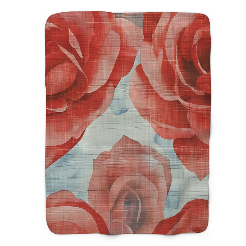 Textured Blossoms - couverture en sherpa de qualité supérieure 1 pièce, L 50 po x L 60 po