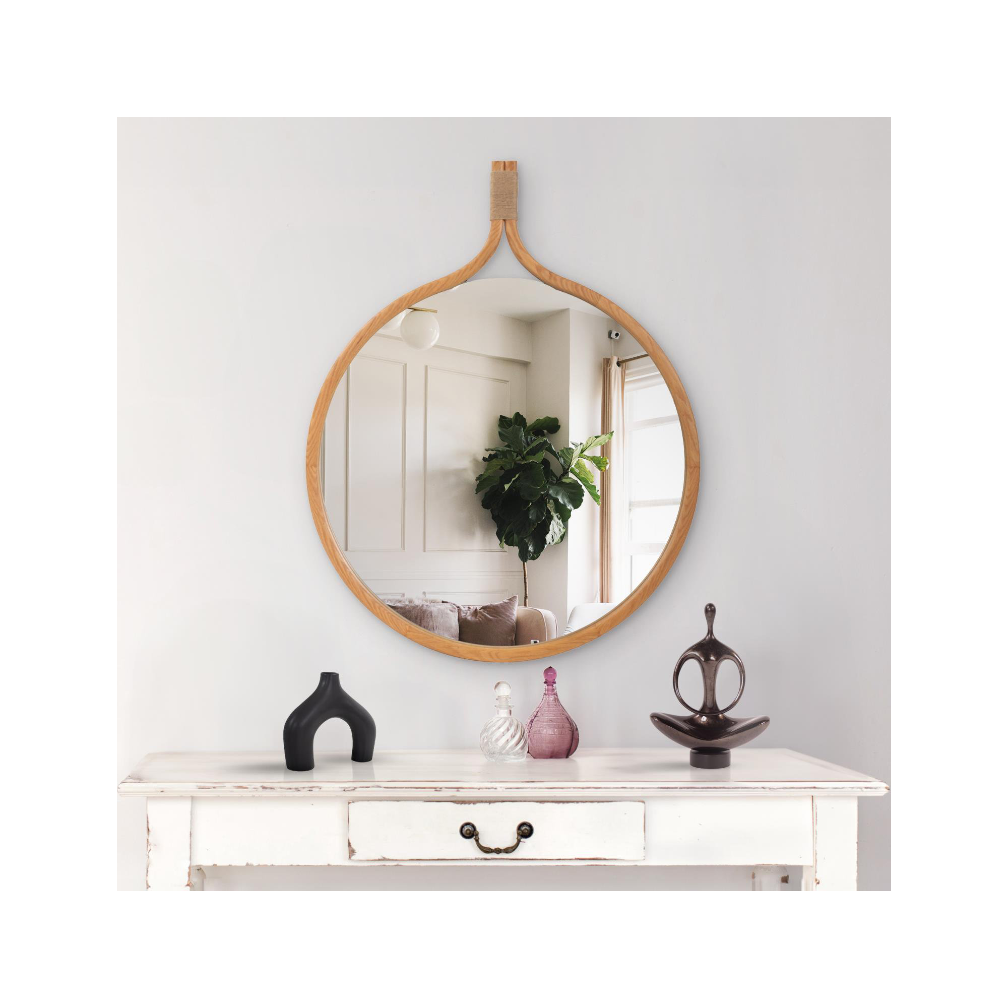 Ulah Round Mirror, Circle, 37" x 29"