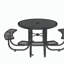 46-Inch Black Round Picnic Table with Umbrella Hole