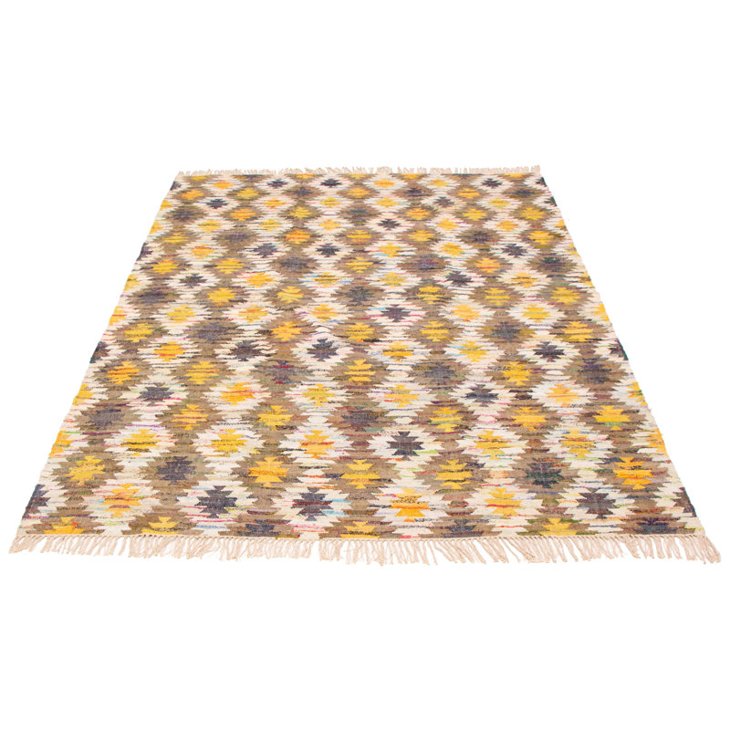 Couleur couleur crème, kilim olive, Rectangle 8 pi x 10 pi