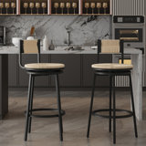 Charleen Metal and Rope Swivel Bar Stools