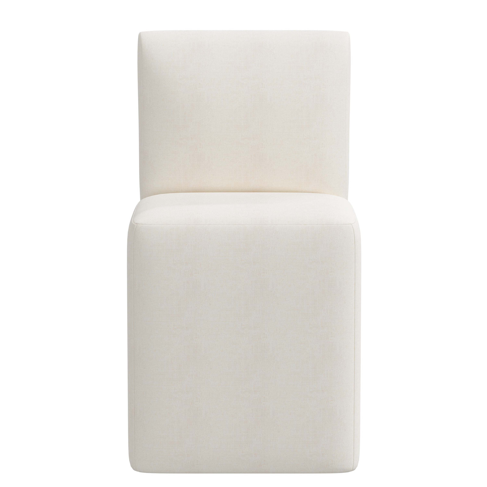 Mendy Upholstered Parsons Chair, Zuma White Textured Linen