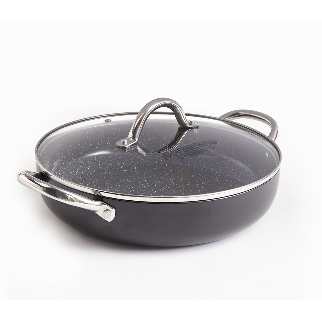 28cm Non Stick Shallow Aluminium Casserole Pan with Lid