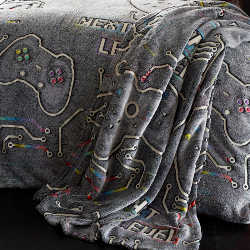 Game Over Glow in the Dark Fleece Cosy Fleece Blanket Throw