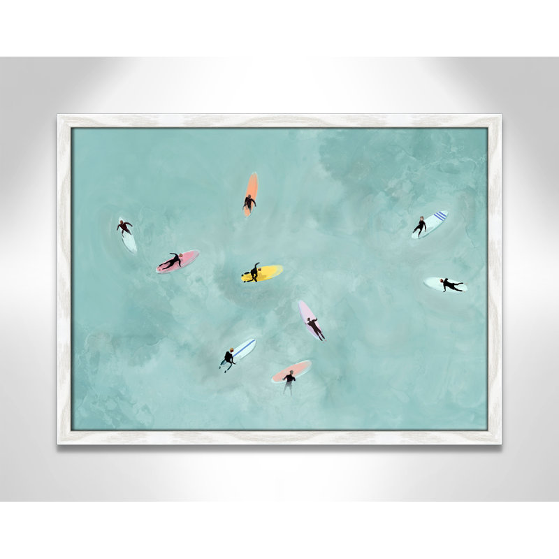 «Floating on Waves» par Lily K, L 23 po x H 17 po, Grain de bois blanc, Impression encadrée
