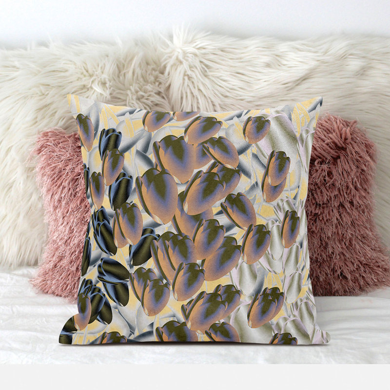 Housse et insert de coussin décoratif intérieur / extérieur en mélange de polyester, 26 po x 26 po