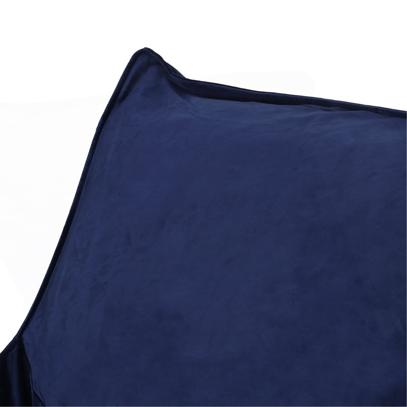 Comfortable Armrested Bean Bag Chair For Relaxation And Style, 32" H x 60" W x 40" D, Blue Solid Velvet
