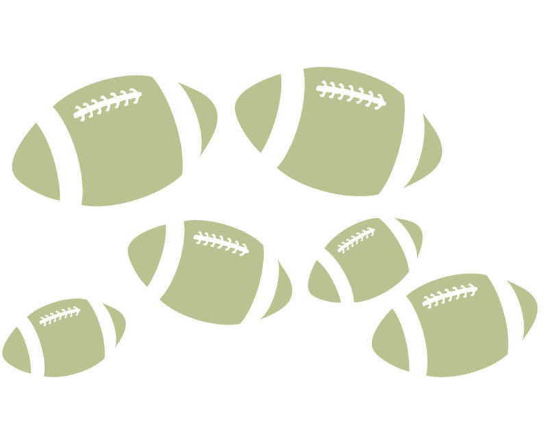 Décalcomanie murale footballs, Céladon, H 18 po x l 31 po x P 0,01 po