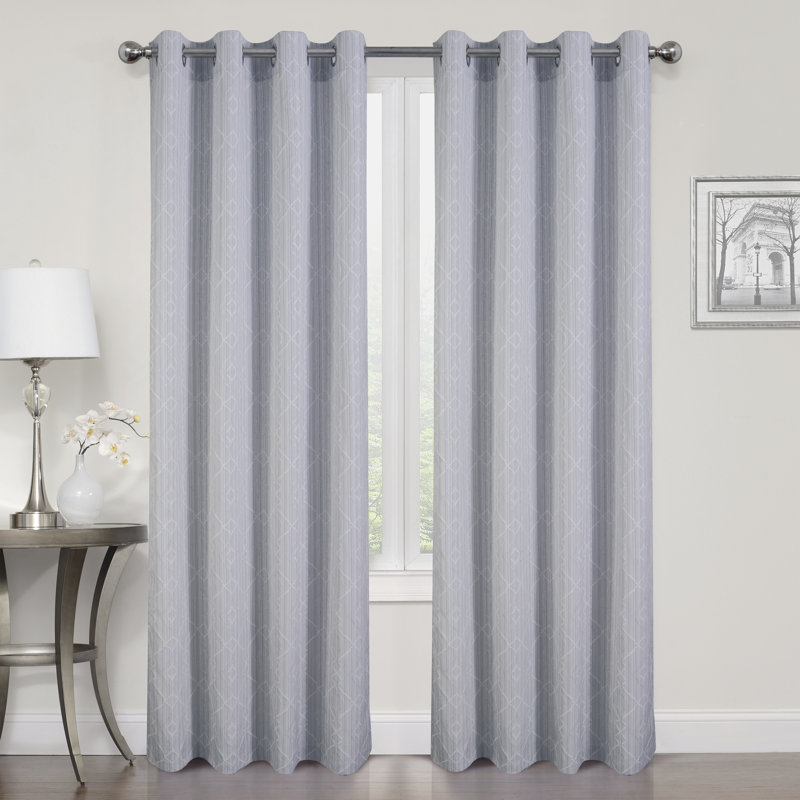 2 panneaux à œillets en jacquard Lynnex