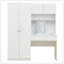 Armoire de rangement à 2 portes pour meuble-lavabo en bois avec miroir de maquillage et tiroirs