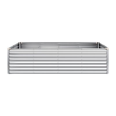 Galvanized Raised Garden Bed, 8 x 4 x 2 ft, Rectangular Metal Planter Box Kit Outdoor, Bottomless Elevated Planting Box with Gloves, Rustproof Alu-Zinc, for Growing Flowers Vegetables, Silver