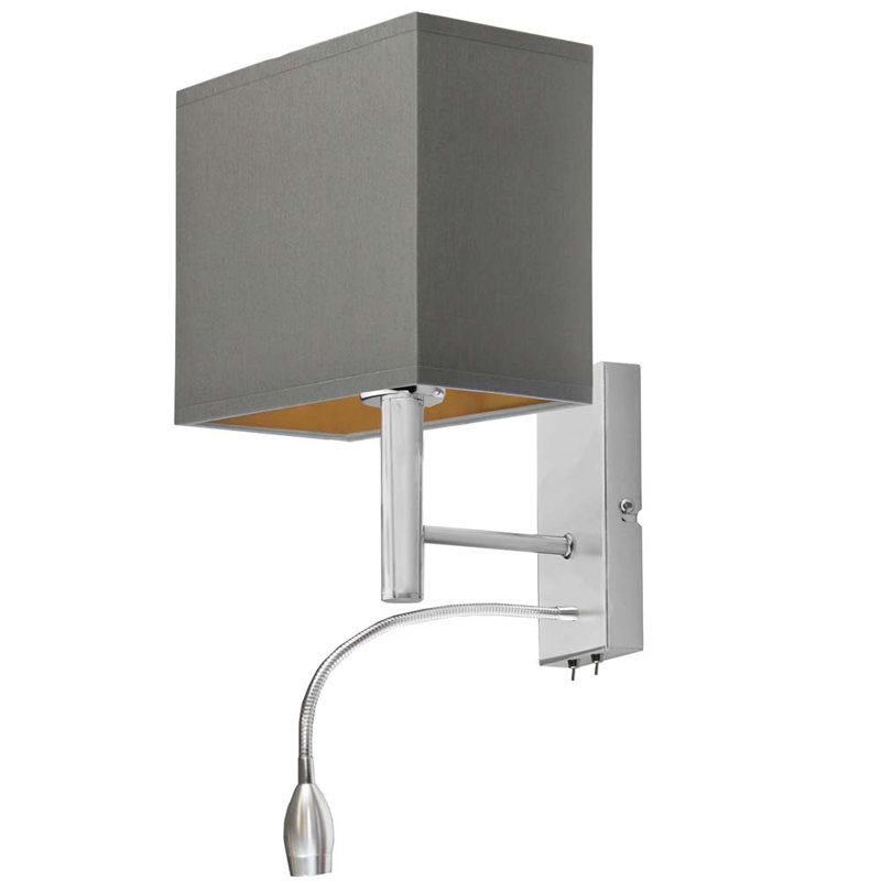 Schiff Steel Armed Sconce, Silver, Gray