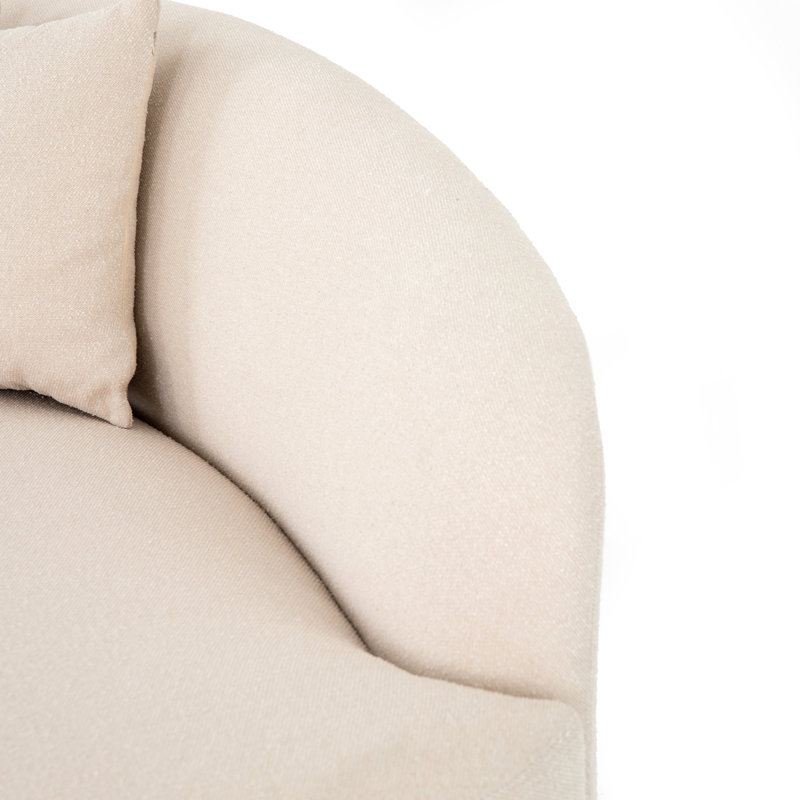 Luna Round Arms Chaise Lounge, Left Hand Facing