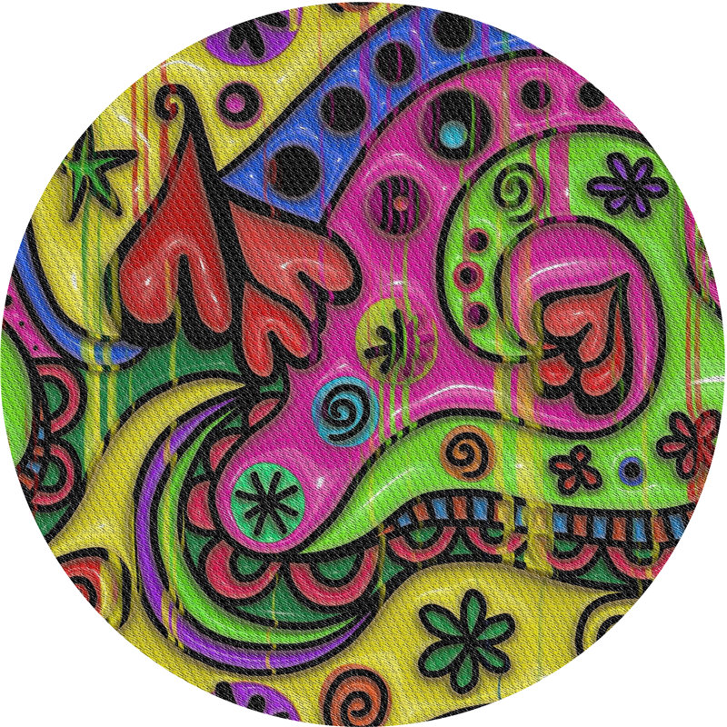Abstract Indoor Rug, Round 6'