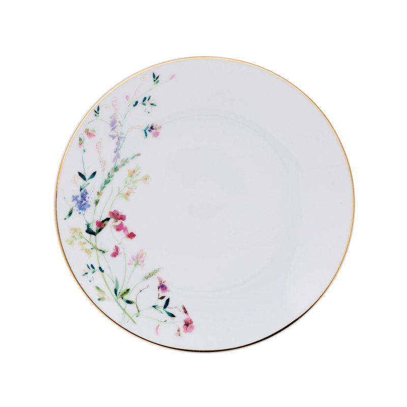 Kalina White Porcelain Floral 24-Piece Dinnerware Set