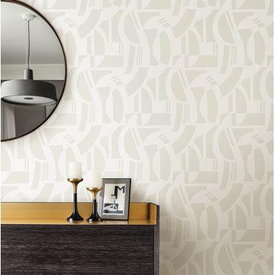 Carter Geometric Flock Wallpaper