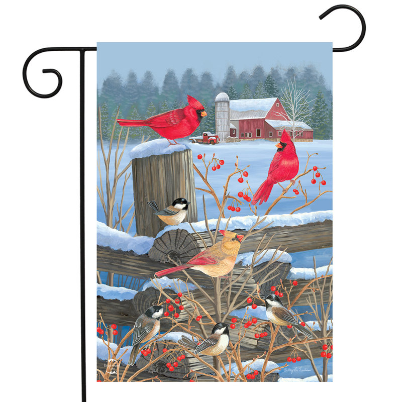 Oiseaux de l'hiver Cardinals Garden Flag