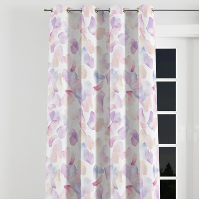 Floral Blackout Curtains - Purple Dream Petals Velvet Grommet Curtain - 1 Panel