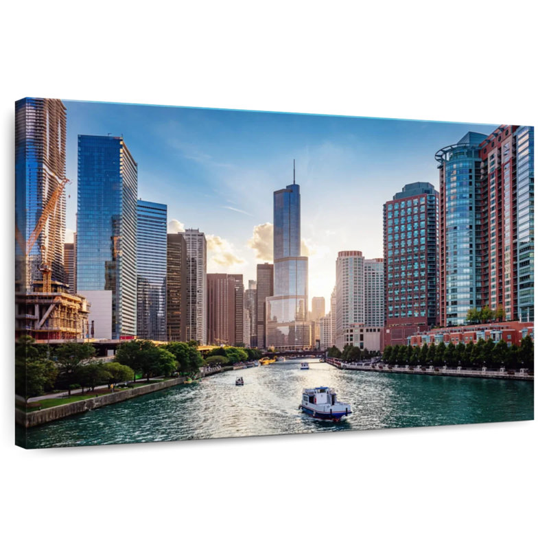 Sireci Chicago Riverscape, 32" H x 48" W