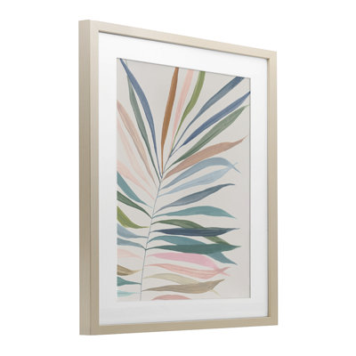 «Tropical Harmony Palms», reproduction sous verre encadrée, conception par Hannah Dawson