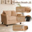 Fauteuil d'appoint surdimensionné en velours côtelé de 118 cm de large, fauteuil d'appoint à assise profonde avec coussins-1575491756
