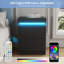 Bedside Table with Charging, 3 Layer Side Table with LED light, Remote and App Control-117530219