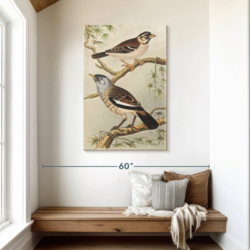 Brampt Twee Vogels Op Takken, 45" H x 30" W