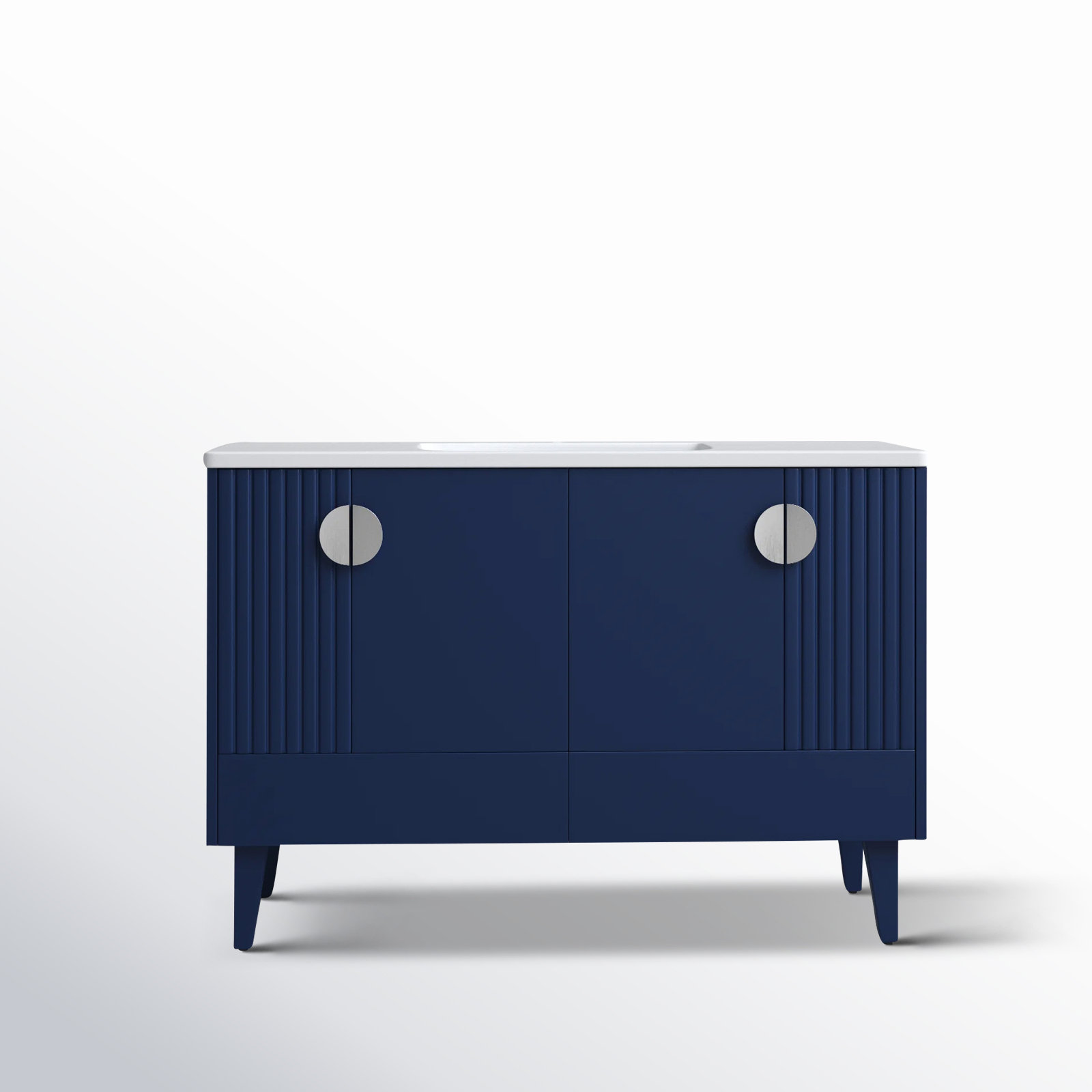Saimah 48'' Single Bathroom Vanity, Polished Chrome, Navy Blue
