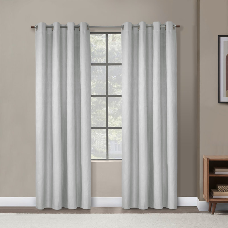 Panneau de rideau 100% occultant avec œillets Frika - 52 x 63 - blanc, L 52 po x L 95 po