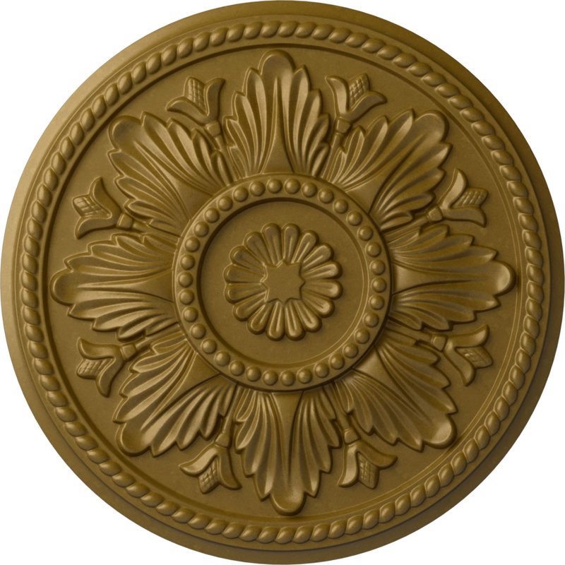 Médaillon de plafond Endurathane Edinburgh, DE 18 po x P 1 3/4 po (convient aux auvents jusqu'à 5 1/4 po), Or