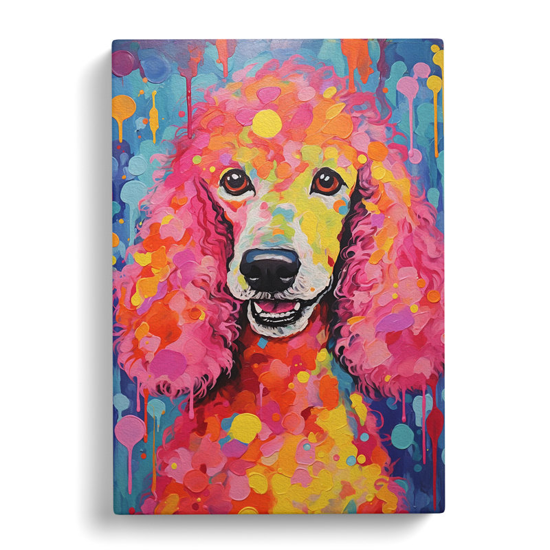 Poodle Expressionism No.2 - Wrapped Canvas, 50cm H x 35cm W x 3cm D