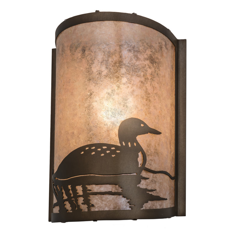 Rustic Lodge 1 - Light LED Flush Mounted Sconce, Brown, Antique Copper